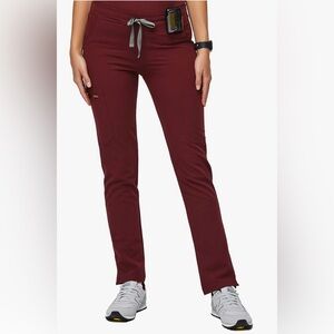 Figs Yola Skinny Scrub Pants Burgandy XXS/Petite